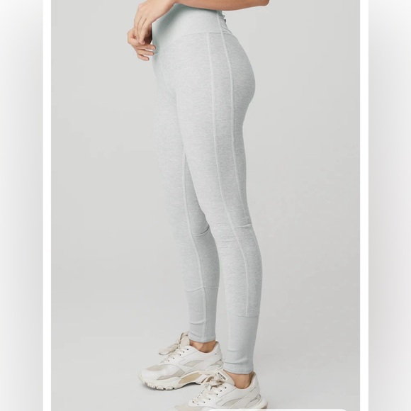 Alo Yoga High-Waist Alosoft Lounge Legging, Athletic Heather Grey - Picture 2 of 8